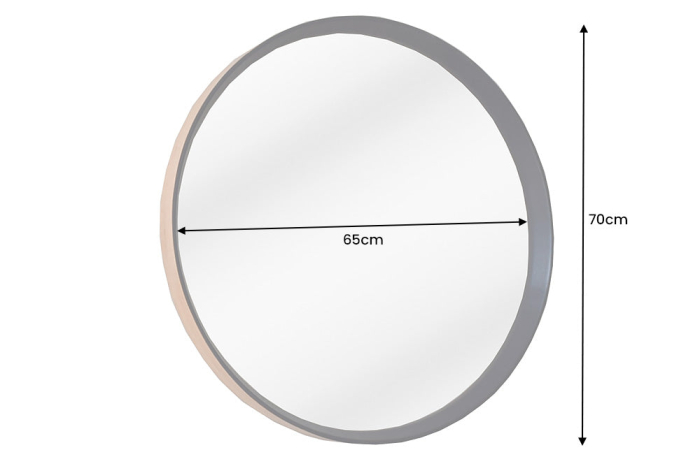 Oglindă de perete AMSTERDAM 70 cm rotundă stejar negru [9]