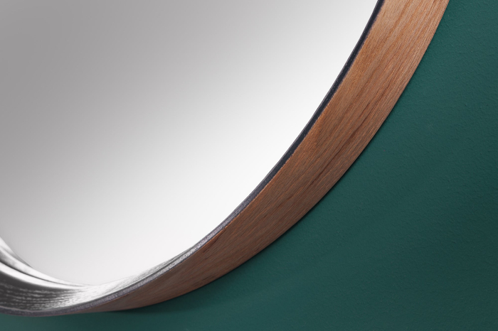 Oglindă de perete AMSTERDAM 70 cm rotundă stejar negru [8]