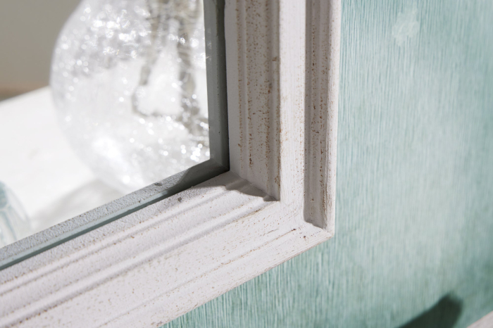 Oglindă de perete CASTILLO 100 cm din lemn de paulownia alb [7]