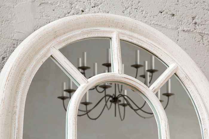 Oglindă de perete CASTILLO 140 cm, aspect vintage, gri-alb [5]