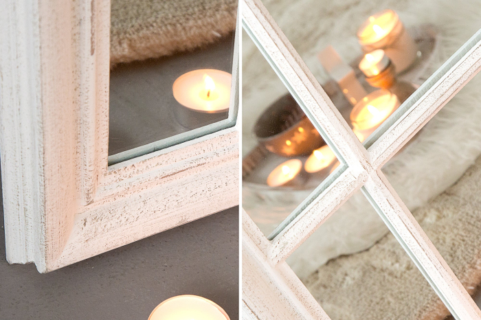 Oglindă de perete CASTILLO 140 cm, aspect vintage, gri-alb [6]