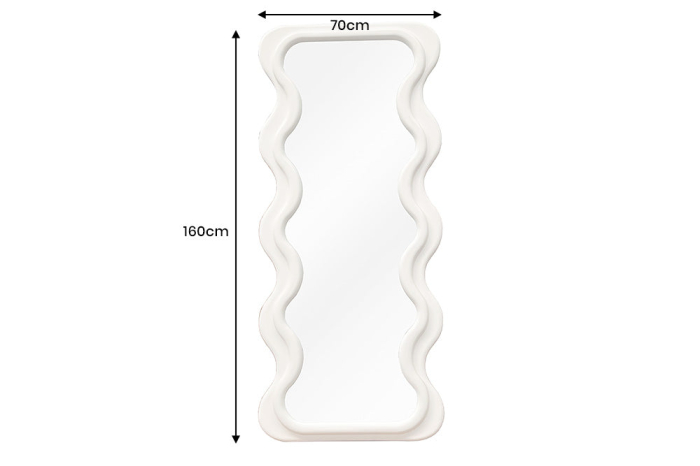 Oglindă de perete CURVY 160 cm albă [8]