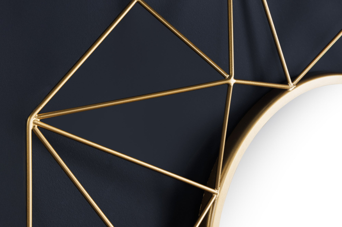 Oglindă de perete DIAMOND L 80 cm fier auriu [8]