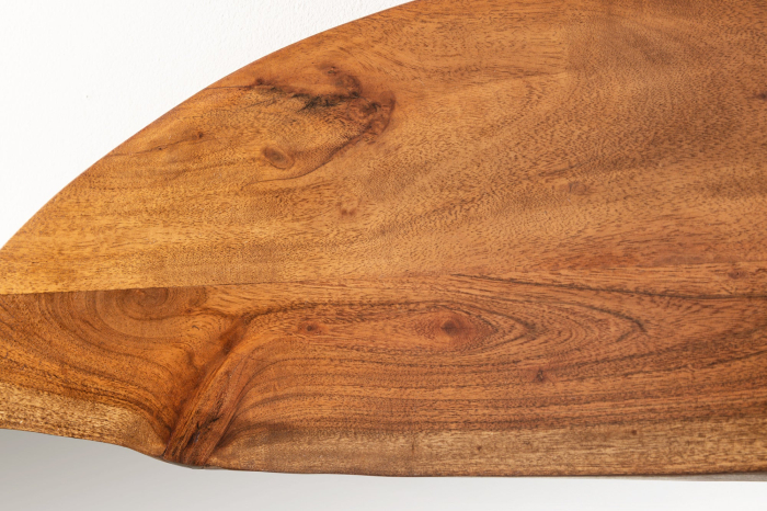 Oglindă de perete LIVING EDGE 100 cm rotundă, cu margini naturale, din lemn de salcâm maro [5]