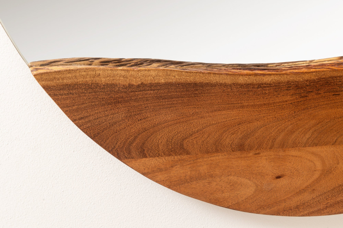 Oglindă de perete LIVING EDGE 100 cm rotundă, cu margini naturale, din lemn de salcâm maro [8]