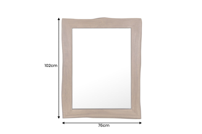 Oglindă de perete MAMMUT 100 cm din lemn de salcâm maro cu margini naturale [11]