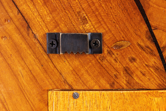 Oglindă de perete MOSAIC 90 cm din lemn de tec maro natural, realizată manual [12]