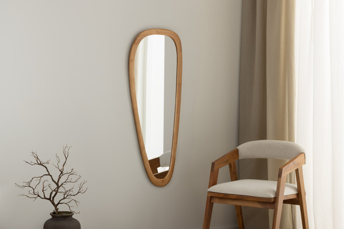 Oglindă de perete ORGANIC 120 cm din lemn masiv cu aspect de stejar [3]
