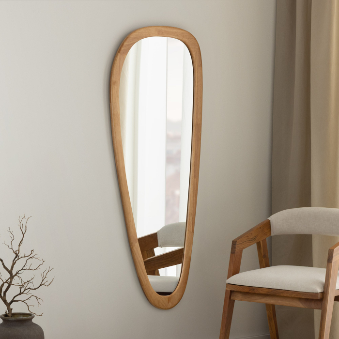 Oglindă de perete ORGANIC 165 cm din lemn masiv cu aspect de stejar [7]
