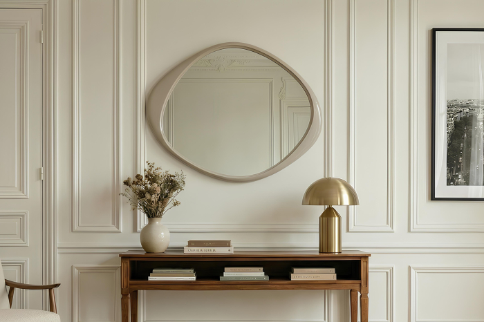 Oglindă de perete ORGANIC 90 cm gri-bej [6]