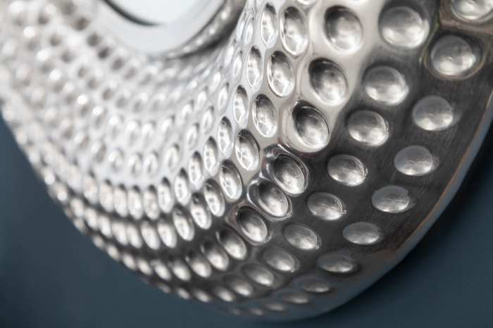 Oglindă de perete ORIENT 60 cm, efect de lovitură de ciocan, argintiu [5]