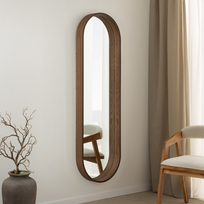 Oglindă de perete PORTRAIT 165 cm, furniruită cu lemn de nuc [6]
