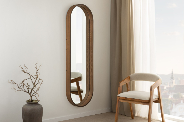 Oglindă de perete PORTRAIT 165 cm, furniruită cu lemn de nuc [7]