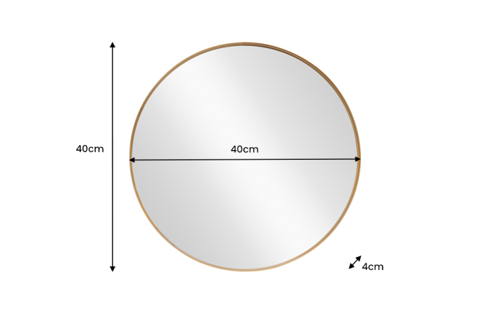 Oglindă de perete PORTRAIT 40 cm rotundă din aluminiu auriu [7]
