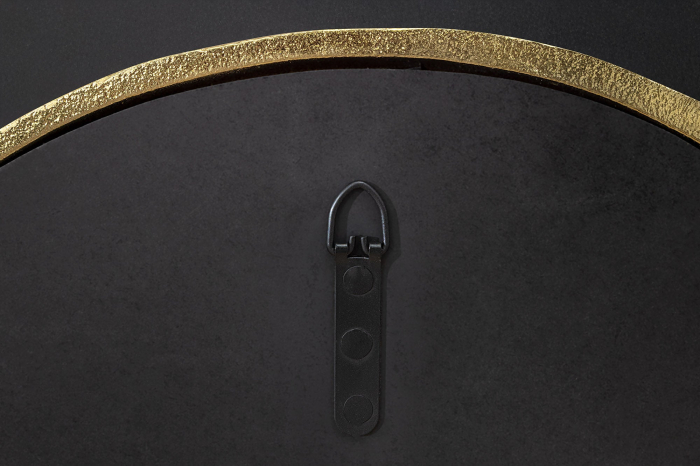 Oglindă de perete PORTRAIT 55 cm, ramă ondulată din metal auriu, realizată manual [7]