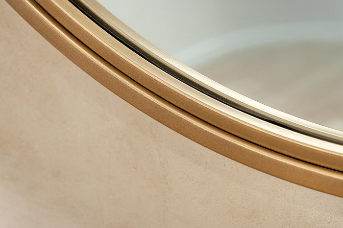 Oglindă de perete PORTRAIT 60 cm, din fier auriu, realizată manual [5]