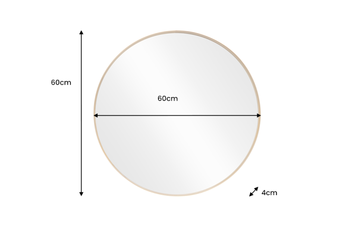 Oglindă de perete PORTRAIT 60 cm rotundă din aluminiu auriu [7]