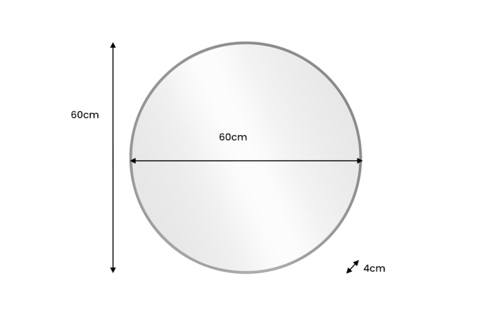 Oglindă de perete PORTRAIT 60 cm rotundă din aluminiu negru [8]