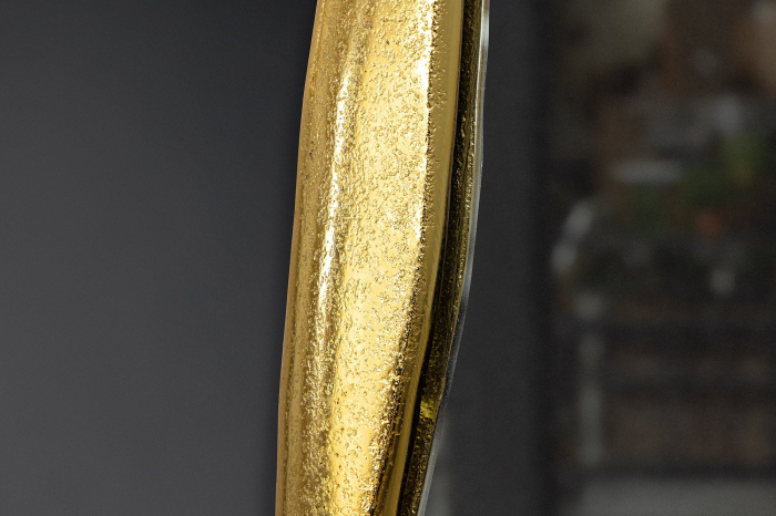 Oglindă de perete PORTRAIT 70 cm ovală din metal auriu, realizată manual [6]