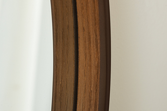 Oglindă de perete PORTRAIT 70 cm rotundă, furniruită cu lemn de nuc [6]