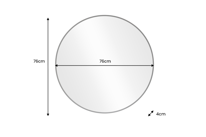 Oglindă de perete PORTRAIT 75 cm rotundă din aluminiu negru [7]