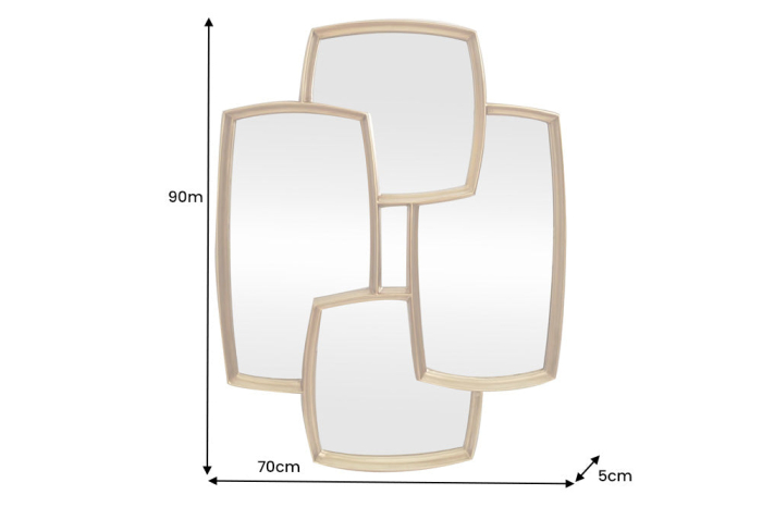 Oglindă de perete QUADRA 90 cm auriu [5]