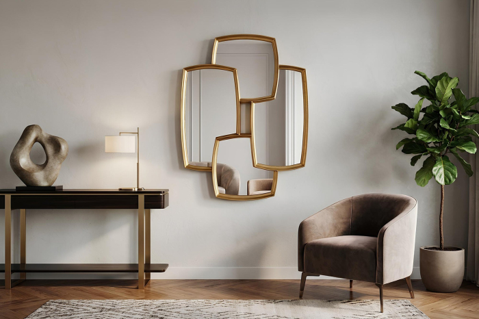 Oglindă de perete QUADRA 90 cm auriu [3]