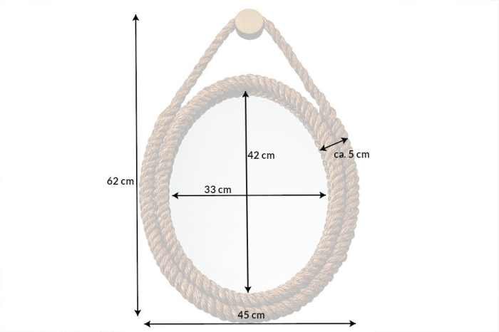 Oglindă de perete SEVEN SEAS 60 cm abaca [5]