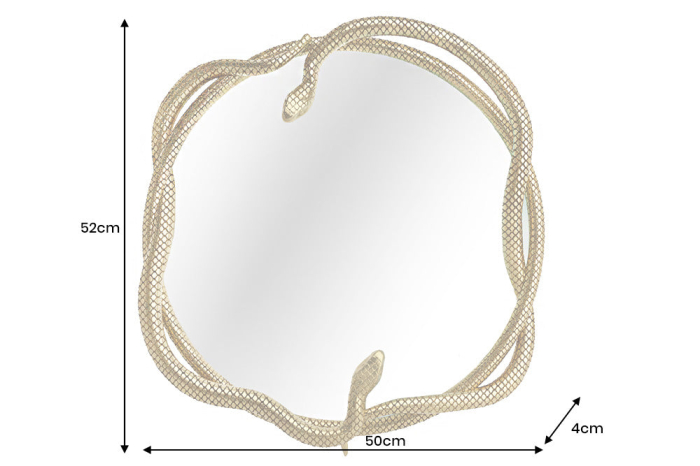 Oglindă de perete SNAKE L 50 cm aurie cu element decorativ în formă de șarpe [10]