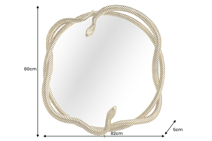 Oglindă de perete SNAKE XL 85 cm aurie cu element decorativ în formă de șarpe [11]