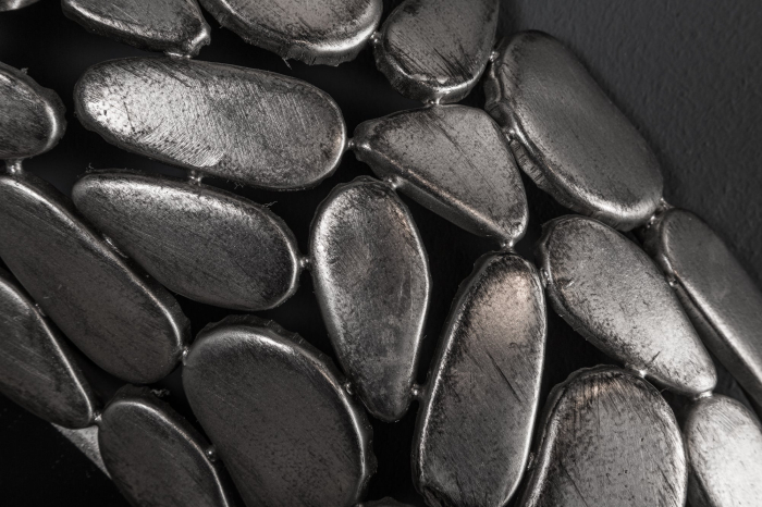 Oglindă de perete STONE MOSAIC XL Ø 82 cm argintiu [5]