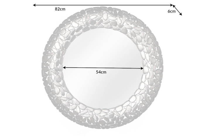 Oglindă de perete STONE MOSAIC XL Ø 82 cm argintiu [6]
