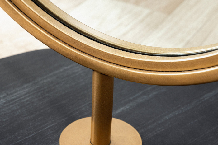 Oglindă în picioare PORTRAIT 175 cm ovală aurie cu bază din marmură neagră [5]