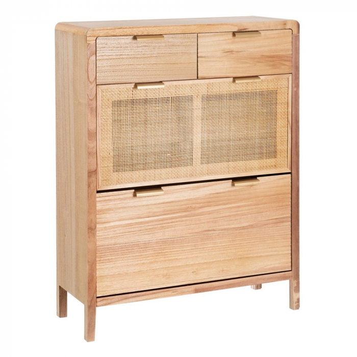 Pantofar Honey din lemn de paulownia și ratan 80 X 40 X 82 CM [1]