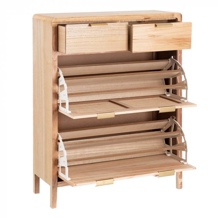 Pantofar Honey din lemn de paulownia și ratan 80 X 40 X 82 CM [4]