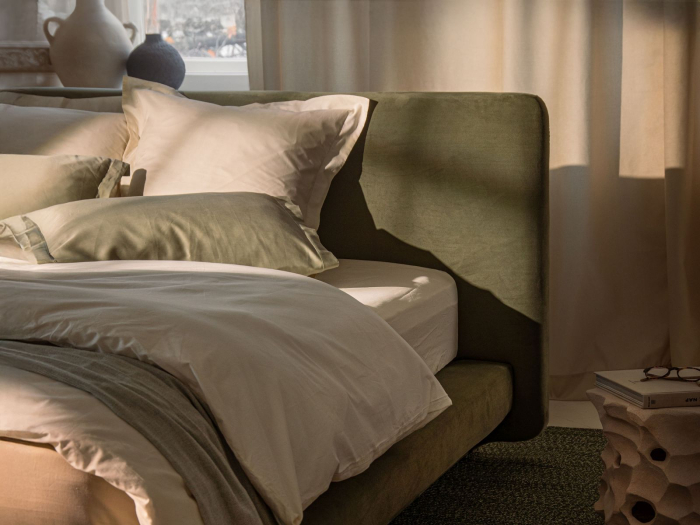 Pat Linea cu tapițerie din catifea [6]