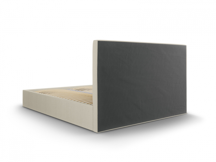 Pat Pyla Bej cu țesătură structurală și ladă depozitare 140x200 [4]