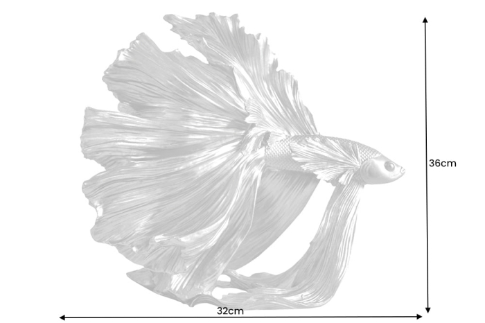 Pește decorativ CROWNTAIL 35 cm din poliresină argintie [8]