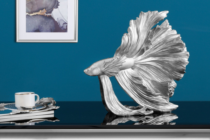 Pește decorativ CROWNTAIL 35 cm din poliresină argintie [4]