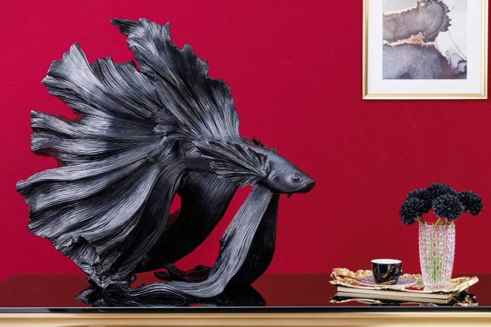 Pește decorativ CROWNTAIL 65 cm din poliresină neagră [3]
