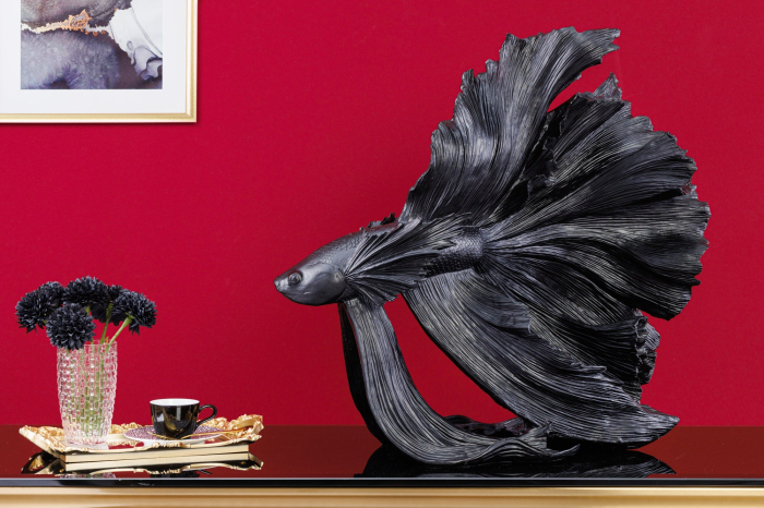 Pește decorativ CROWNTAIL 65 cm din poliresină neagră [4]