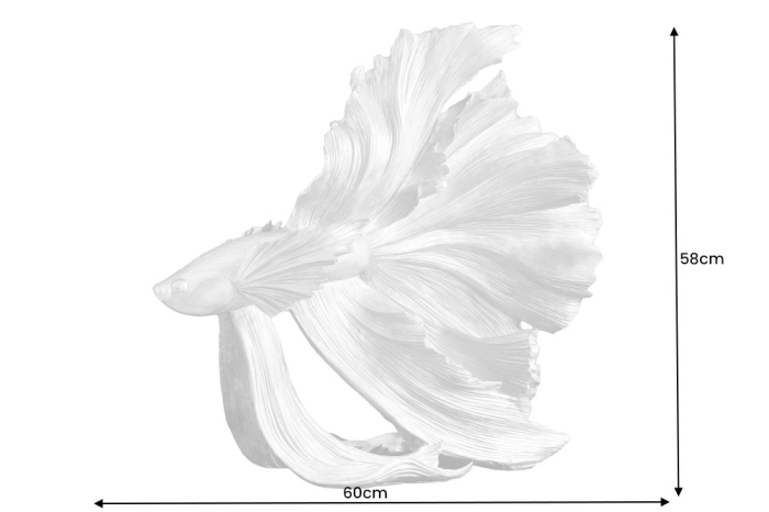 Pește decorativ CROWNTAIL 65 cm din poliresină roșie [9]