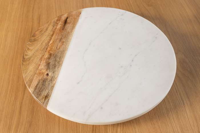 Placă rotativă SERVANT 50 cm marmură albă lemn de mango [8]