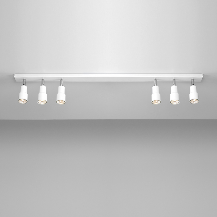 Plafonieră ASPO cu 6 becuri WHITE (2 x 3) [1]