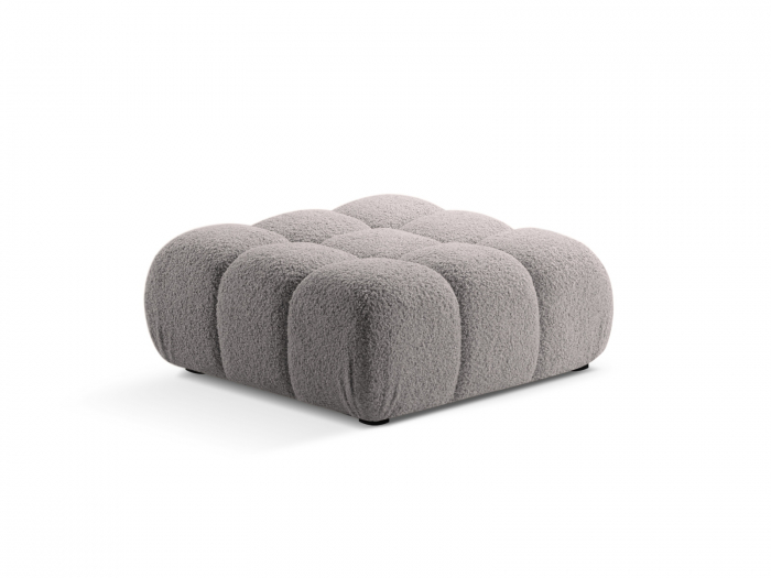 Puf Bellis cu tapiterie boucle, gri deschis [2]
