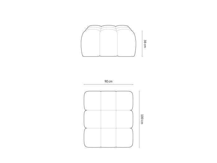 Puf Hawaii cu tapițerie din catifea [5]