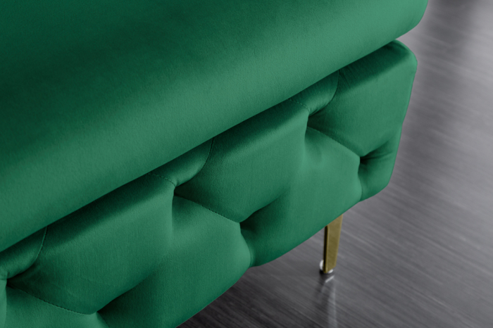 Puf Modern Barock cu tapiterie din catifea si lemn de pin, verde [6]