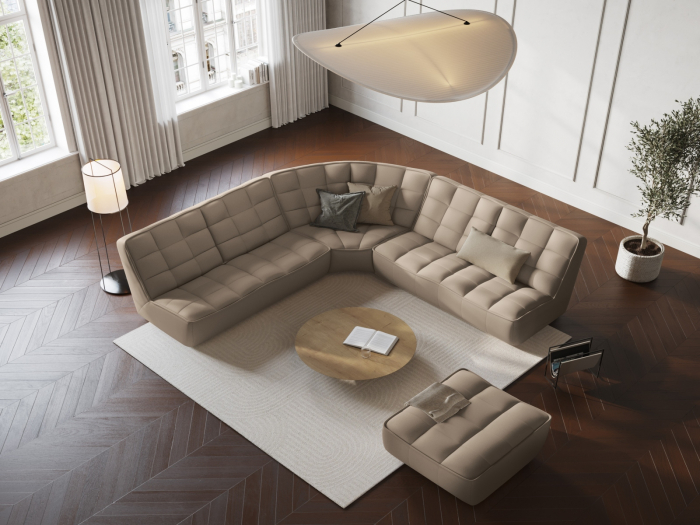 Puf Moni si tapiterie din piele naturala [4]