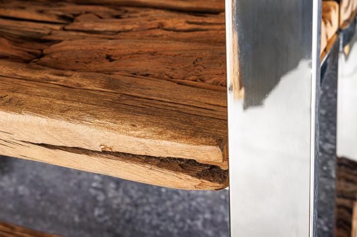 Raft BARRACUDA din lemn de tec si otel inoxidabil, 185 cm [5]