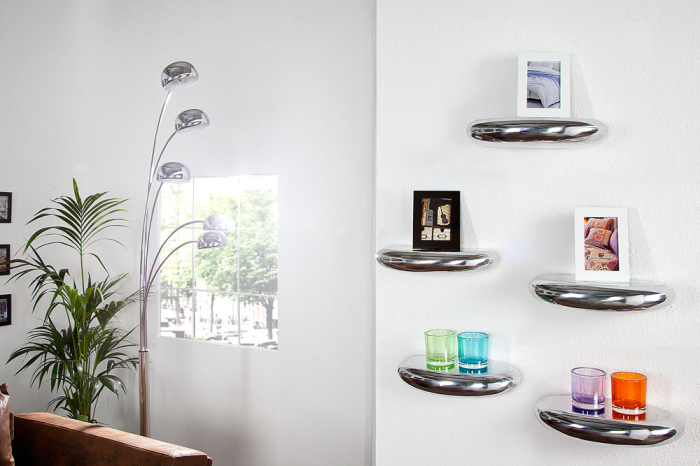 Raft de perete TEAR 40x20cm argintiu [5]